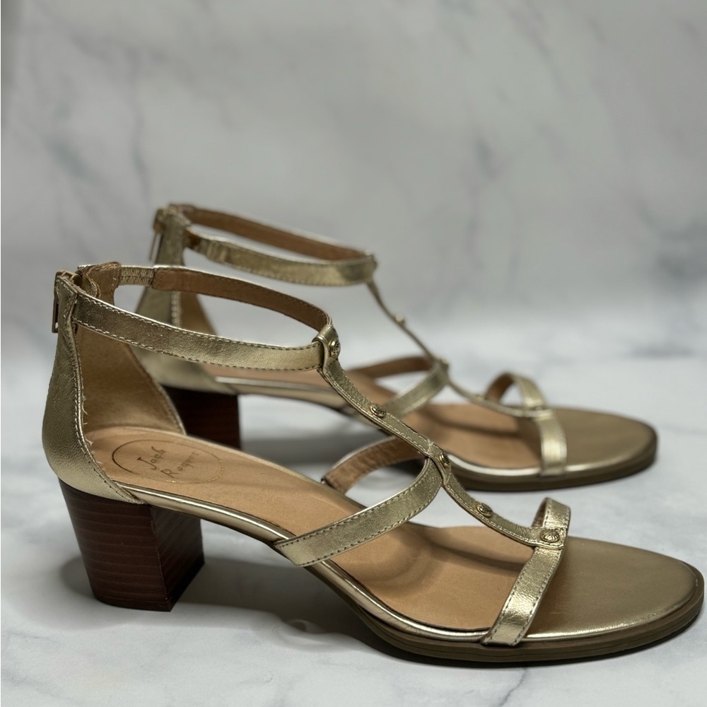 Jack Rogers Julia Block Heel Sandal – Platinum – Size 10